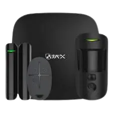 Ajax Systems – Kit d’alarme sans fil StarterKit Cam Plus (Hub 2 Plus + MotionCam + DoorProtect + SpaceControl) Noir