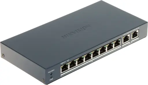 DS-3E1510P-EI/M Hikvision - Switch 8 ports Gigabit PoE, 2 ports Gigabit RJ45, PoE