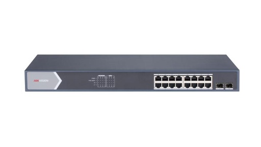 DS-3E1518P-SI-16P2F(O-STD) Hikvision - Switch PoE+ 16 Ports Gigabit + 2 Uplinks Gigabit SFP, 230W
