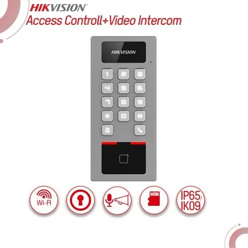 DS-K1T502DBWX-C Hikvision - Terminal vidéo-contrôle d’accès 2 MP PoE IP65 IK09