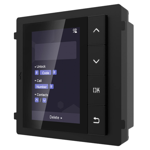 DS-KD-DIS Hikvision - Module ecran 3.5" defilement noms 2000 contacts, IP65/IK07, retroeclaire