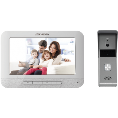 DS-KIS203T Hikvision - Kit interphone vidéo analogique 4 fils IP65 avec écran 7" -