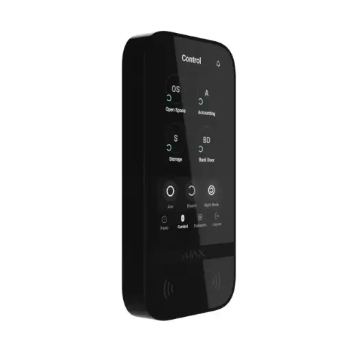 Ajax – KeyPad TouchScreen (8EU) – Écran tactile de commande 5" avec lecteur RFID noir ASP