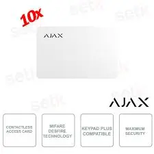 Ajax – Pass (10pcs) – Badges d’accès sans contact pour KeyPad Plus blanc ASP (lot de 10)